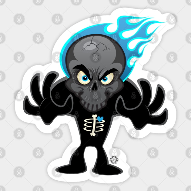 SkullyDawg Blue Flame Sticker by Goin Ape Studios